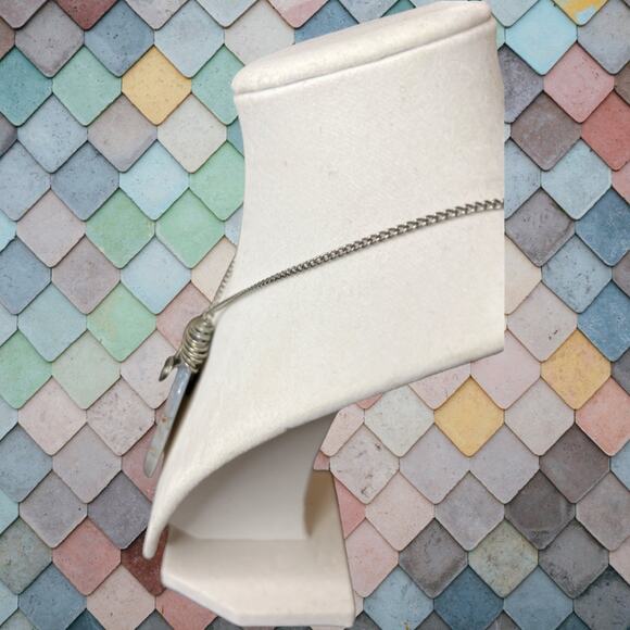 Gray Agate Natural Slice Wire Wrapped Pendant Boho Hippie Long Necklace 30” - Picture 3 of 4